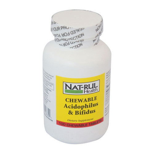 Natrul Health Acidophilus With Bifidus Natural Probiotic Chewable Tablets - 100 Ea